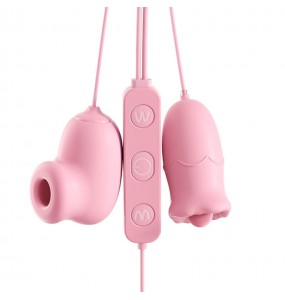 MizzZee - Climax Dual Vibrating Eggs (USB Power Supply - Pink)